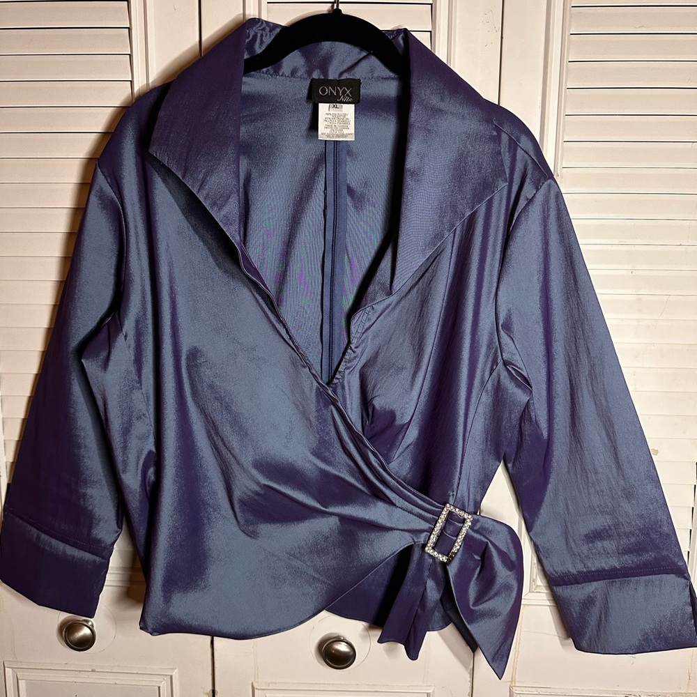 Onyx Nite Wrap Top Blouse